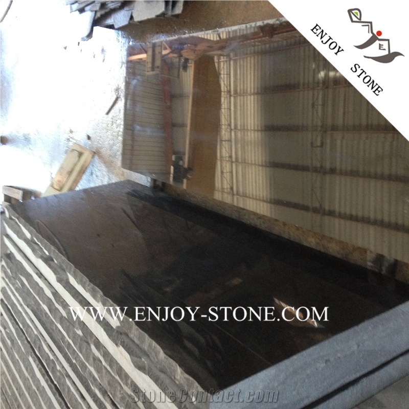 Polished G684 Black Basalt Slabs,G684 Basalt Slabs,Black Pearl Basalt Wall Tiles,G3518,Fuding Black Basalt,Padang Black,Absolute Black Basalt