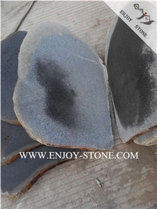 Sawn Cut Pavers Random Flagstones,Fujian Basalt with Cats Paws,Irregular Bluestone Flagstones for Walkway,Driveway,Courtyard Paving