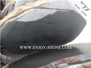 Sawn Cut Pavers Random Flagstones,Fujian Basalt with Cats Paws,Irregular Bluestone Flagstones for Walkway,Driveway,Courtyard Paving
