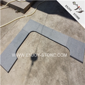 Sesame Black Of China, G654 Flamed Padang Dark,Gray Granite Swimming Pool Tiles,Rebated Pool Coping Tile,Pool Terraces,Curved Pool Coping,Croved Coping Piece