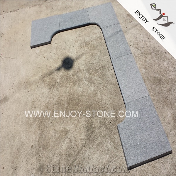 Sesame Black Of China, G654 Flamed Padang Dark,Gray Granite Swimming Pool Tiles,Rebated Pool Coping Tile,Pool Terraces,Curved Pool Coping,Croved Coping Piece