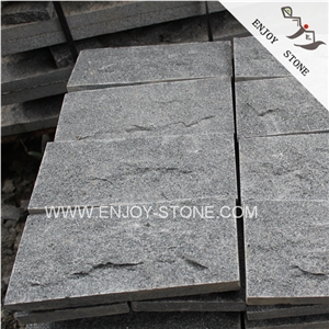 Split Face Grey Granite G654,Sesame Black Of China,China Gray Granite Pavers,Cobble Stone,Cube Stone for Flooring,Wall Cladding,Garden Stepping Pavements
