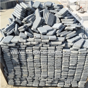 Tumbled Finish China Dark Grey Basalt Walkway Paving,Exterior Building Stone,Driving Terrace Pavers and Flooring Paving,Bluestone Pavers,Cobble Stone,Cube Stone for Driveway Paving Stone