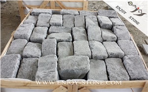 Tumbled Grey Basalt Walking Paver,Basalto Courtyard Paver,Zhangpu Grey Basalt Cobble Stone,Tumbled Basalt Brick,Grey Garden Cobblestone