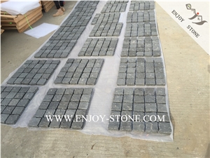 Zhangpu Black Basalt Cobble Stone with Meshed Back,Natural Split Face Courtyard Road Pavers,Driveway Paving Stone,Floor Covering