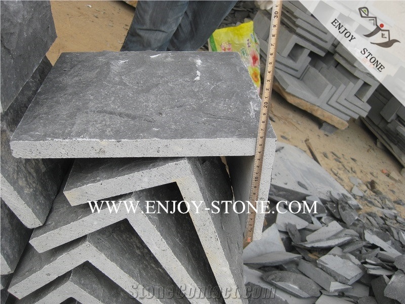 Zhangpu Black Basalt Corner Stone for Wall Cladding,Natural Split/Mushroomed Stone