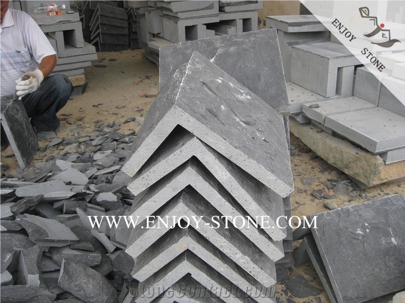 Zhangpu Black Basalt Corner Stone for Wall Cladding,Natural Split/Mushroomed Stone