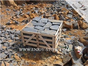 Zhangpu Black Basalt Landscaping Stone,Garden Stepping Pavements,All Natural Split Crazy Pavers,Irregular Paving Sets
