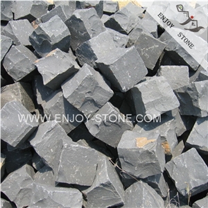 Zhangpu Black Basalt Owned Quarry & Factory,Natural Basalt Cobble Stone,Cheap Basalt Cobblestone Paver for Sale,Walkway Pavers,Driveway Paving Stone