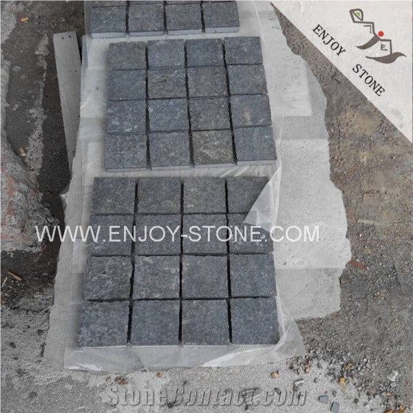 Zhangpu Black Basalt Paver on Mesh,Black Absolute Basalt Cobblestone,Paving Stone for Driveway,Walkway Pavig,Cobbles with the Mesh,Mesh Cobblestone Pavers