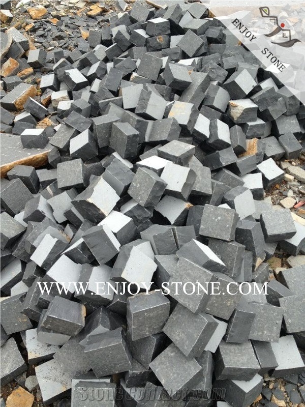 Zhangpu Black Basalt Paving Stone,All Natural Split Black Basalt Cobble Stone,Exterior Pattern,Patio Pavers