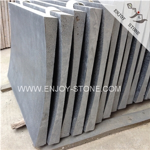 Zhangpu Bluestone,Grey Basalt,Gray Andesite Stone Curved Tiles,Swimming Pool Border Tile,Blue Stone Terrace Tiles and Pool Borders,Blue Stone