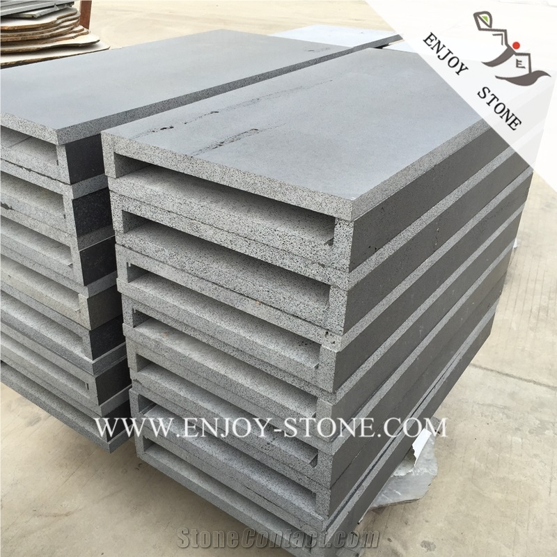 Zhangpu Bluestone Swimming Pool Terraces,Chinese Bluestone Pool Paver with Honeycomb,Chinese Dark Grey Andesite Pool Tile,Lava Stone Pool Coping