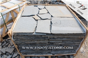 Zhangpu Grey Basalt Flagstone Paving,Chinese Grey Bluestone Irregular Flagstone,Crazy Paver,Basalto Flagstone Courtyard Paver,Flagstone Driveway