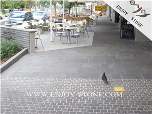Zhangpu Grey Basalt Walkway Paver,Chinese Basalt Brick,Basalto Courtyard Paver,Zhangpu Grey Basalt Cobble Stone
