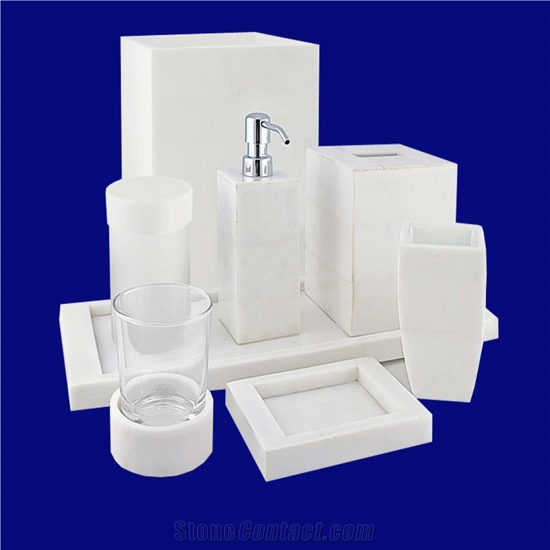 Bathroom Accessories Gold Set Soap Dish Dispenser Marble Bath Set
