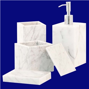 Bathroom Accessories Gold Set Soap Dish Dispenser Marble Bath Set