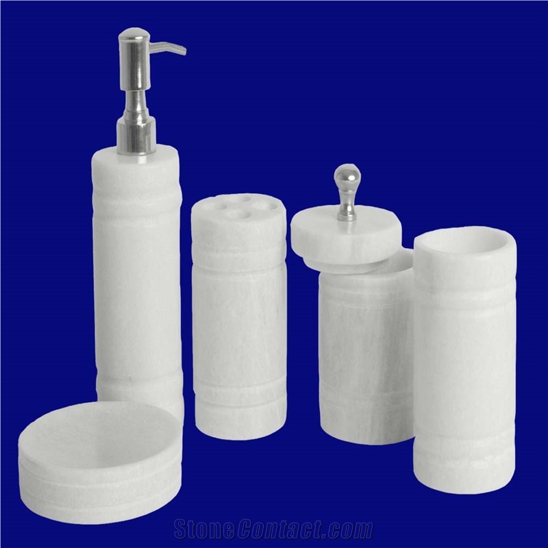 Bathroom Accessories Gold Set Soap Dish Dispenser Marble Bath Set