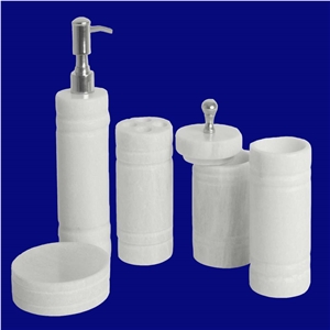 Bathroom Accessories Gold Set Soap Dish Dispenser Marble Bath Set