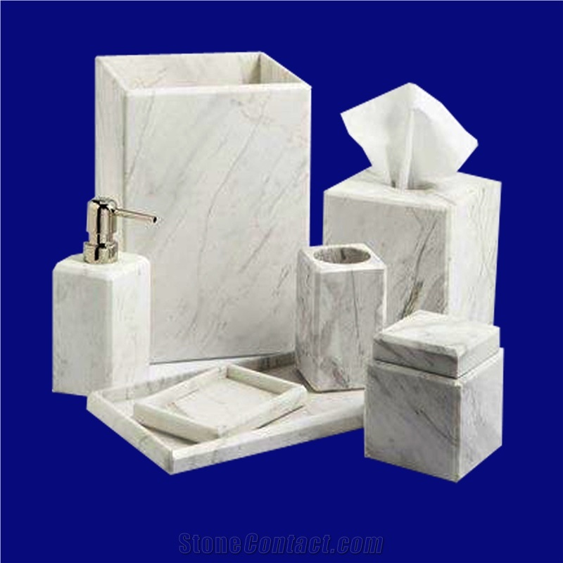 Bathroom Accessories Gold Set Soap Dish Dispenser Marble Bath Set