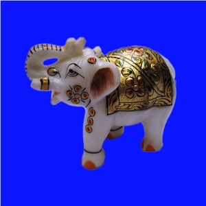 Handmade White Indian Marble Elephant