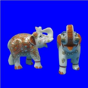 Handmade White Indian Marble Elephant