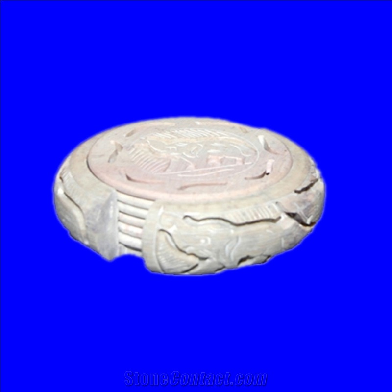 Marble and Soapstone Coaster Set
