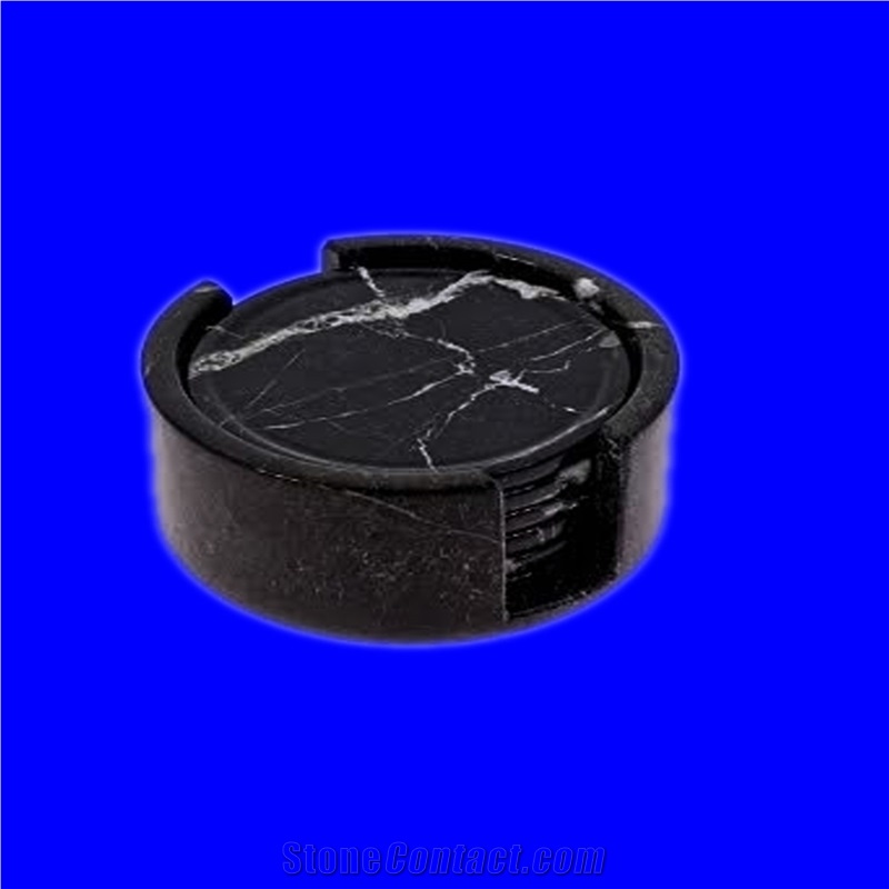 Marble and Soapstone Coaster Set