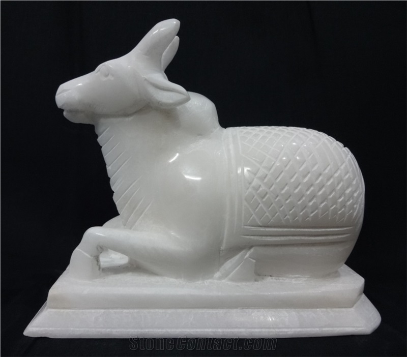 Marble Nandi Statue