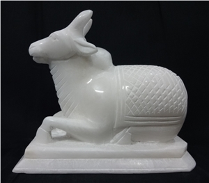 Marble Nandi Statue