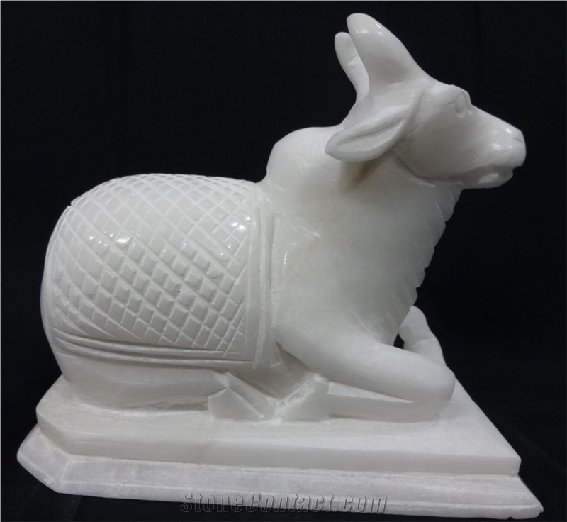 Marble Nandi Statue