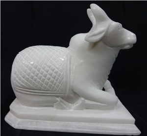 Marble Nandi Statue