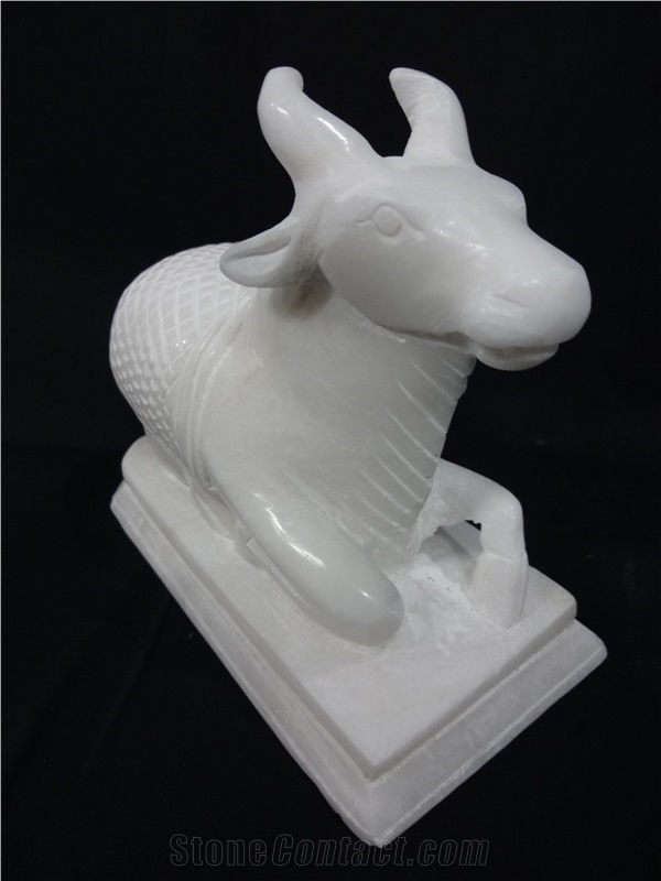 Marble Nandi Statue