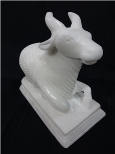 Marble Nandi Statue