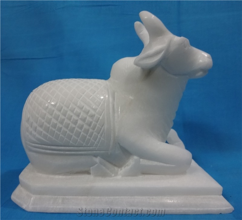 Marble Nandi Statue