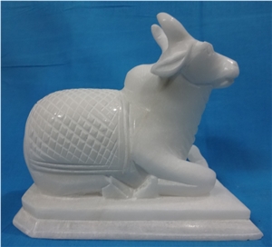 Marble Nandi Statue