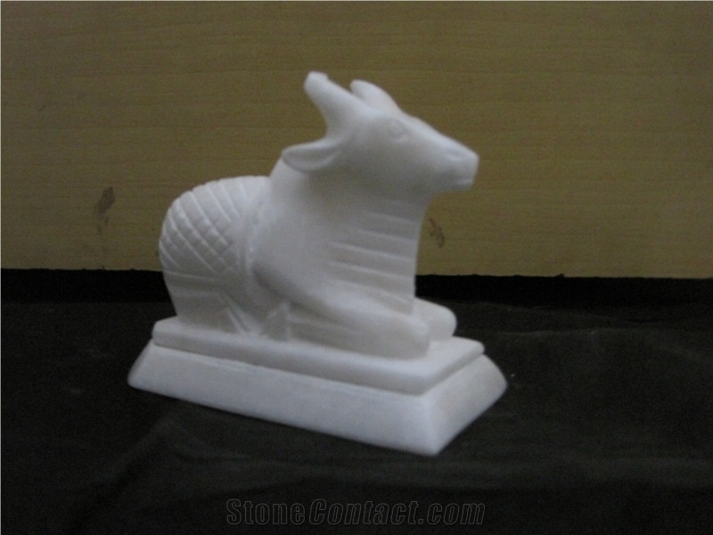 Marble Nandi Statue