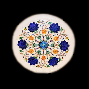 Marble Plate Inlay Work White Stone
