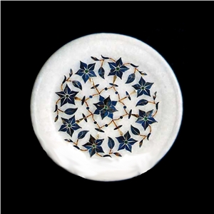 Marble Plate Inlay Work White Stone