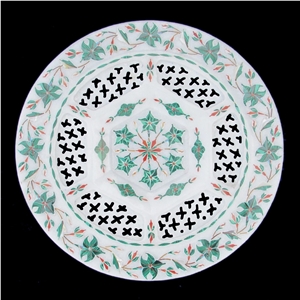 Pure White Marble Jaali Designer Plate