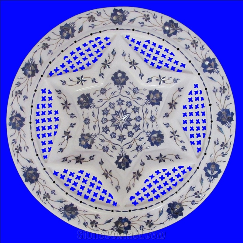Pure White Marble Jaali Designer Plate