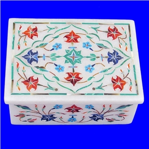 White Marble Inlay Boxes