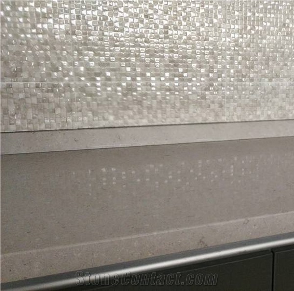 D4030 Clamshell Quartz Stone Polished Solid Surface Slab for Worktops and Bench Tops 2cm Thick with Scratch Resistant and Stain Resistant