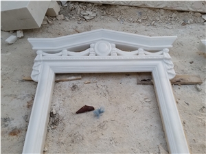 China Pure White Marble Door Trim Design, Marble Door Surround Decoration