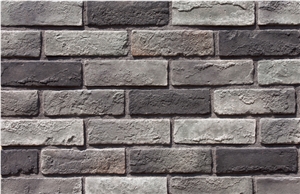Dark Grey Artificial Stone Veneer Cement Brick Stacked Stone
