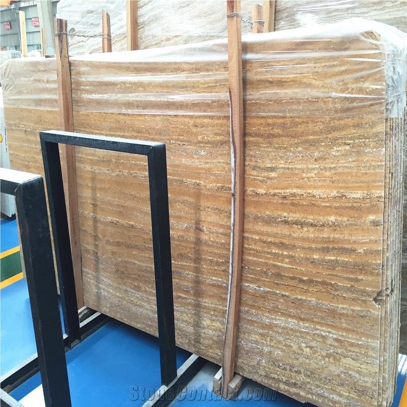 Dark Gold Yellow Noce Travertine Slab Price