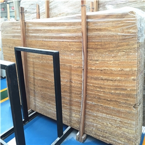 Dark Gold Yellow Noce Travertine Slab Price