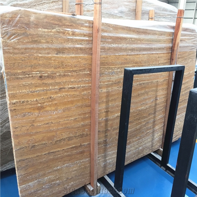 Dark Gold Yellow Noce Travertine Slab Price