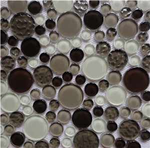 China High Quality Manmade Brown ,White and Black Glass Chips Mosaic Tiles Patterns -Xiamnen Terry Stone