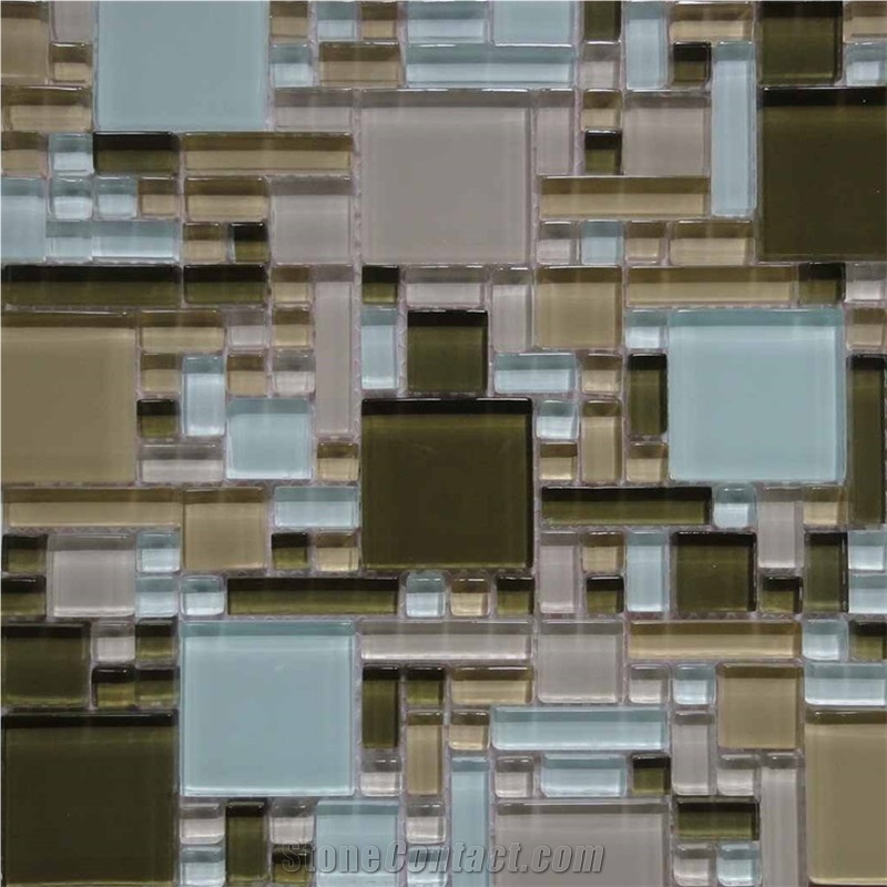 China Manmade Black Glass and White Glass Mosaic Pattern Tiles for Promotion Sell , for International Commercial Project Bathroom Decoration